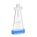 Cross Sky Blue on Alberton Base Unique Crystal Award