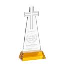 Cross Amber on Hartford Base Unique Crystal Award