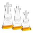 Cross Amber on Hartford Base Unique Crystal Award