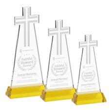 Cross Gold on Hartford Base Unique Crystal Award - Awards and Trophies