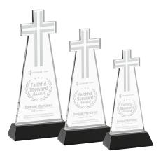 Cross Black on Hartford Base Unique Crystal Award - Awards and Trophies