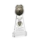 Police Badge Full Color Clear on Alberton Base Unique Crystal Award