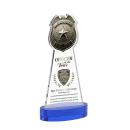 Police Badge Full Color Blue on Alberton Base Unique Crystal Award