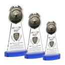 Police Badge Full Color Blue on Alberton Base Unique Crystal Award