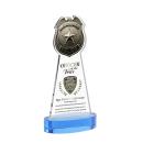 Police Badge Full Color Sky Blue on Alberton Base Unique Crystal Award