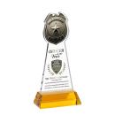 Police Badge Full Color Amber on Hartford Base Unique Crystal Award