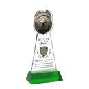 Police Badge Full Color Green on Hartford Base Unique Crystal Award