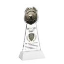 Police Badge Full Color White on Hartford Base Unique Crystal Award
