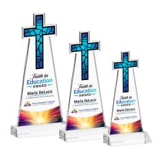 Cross Full Color Clear Unique Crystal Award - Full Color Imprint