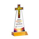 Cross Full Color Amber Unique Crystal Award