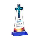 Cross Full Color Blue Unique Crystal Award