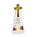 Cross Full Color White on Alberton Base Unique Crystal Award