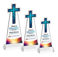 Cross Full Color Clear on Hartford Base Unique Crystal Award - Full Color Imprint