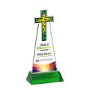 Cross Full Color Green on Hartford Base Unique Crystal Award