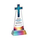 Cross Full Color Prismatic on Hartford Base Unique Crystal Award