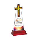 Cross Full Color Red on Hartford Base Unique Crystal Award