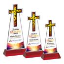 Cross Full Color Red on Hartford Base Unique Crystal Award