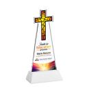 Cross Full Color White on Hartford Base Unique Crystal Award
