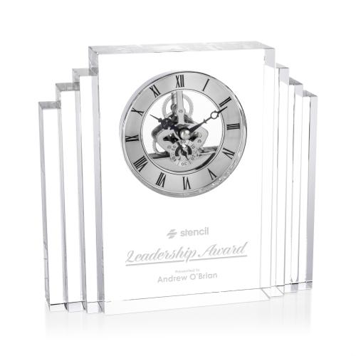 Corporate Gifts - Clocks - Desford Clock - Silver