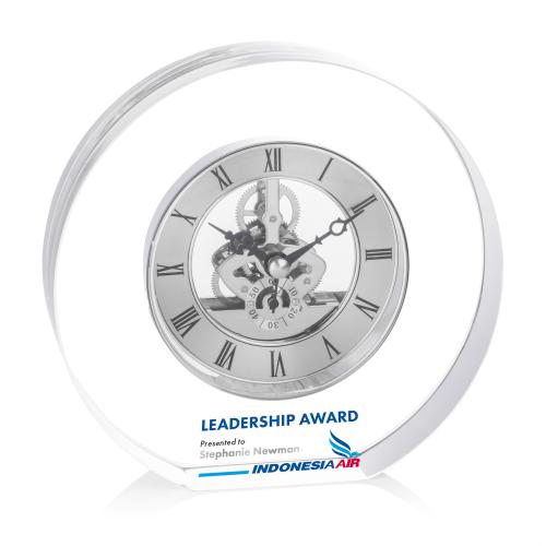 Corporate Gifts - Clocks - Wilkes Full Color Clock - Silver