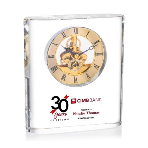 Corporate Gifts - Clocks - Adams Full Color Clock - Gold