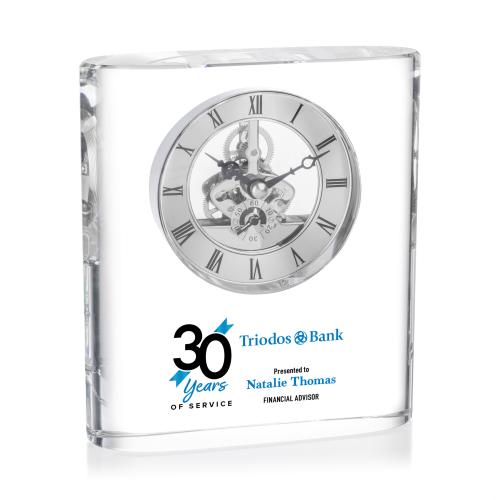Corporate Gifts - Clocks - Adams Full Color Clock - Silver