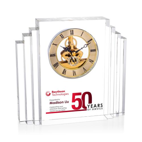 Corporate Gifts - Clocks - Desford Full Color Clock - Gold