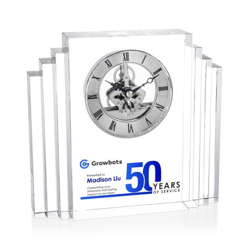 Corporate Gifts - Clocks - Desford Full Color Clock - Silver