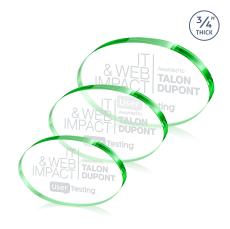 Baldus Oval Emerald Circle Crystal Award - Awards and Trophies