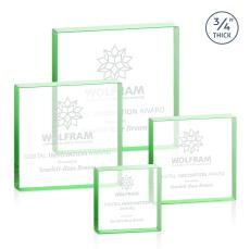 Upton Square Emerald Square / Cube Crystal Award - Awards and Trophies