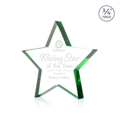 Awards and Trophies - Crystal Awards - Esna Emerald Star Crystal Award
