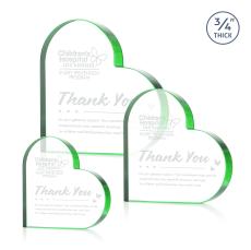 Davina Heart Emerald Unique Crystal Award - Awards and Trophies