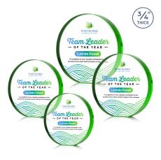 Gainsborough Full Color Emerald Circle Crystal Award - Full Color Imprint