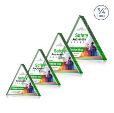 Adler Triangle Full Color Emerald Pyramid Crystal Award - Full Color Imprint