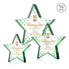 Esna Full Color Emerald Star Crystal Award - Full Color Imprint