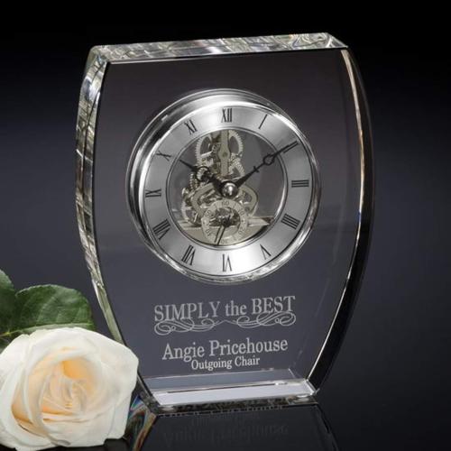 Awards and Trophies - Crystal Awards - Montreal Clock - Silver