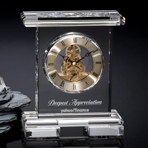 Awards and Trophies - Crystal Awards - Westchester Clock - Gold