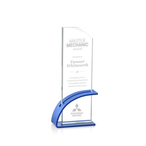 Awards and Trophies - Crystal Awards - Barton Blue Crystal Award