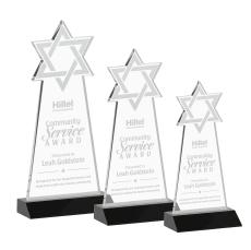 Star of David Black Unique Crystal Award - Crystal Awards