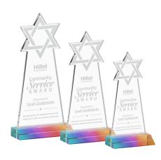 Star of David Prismatic Unique Crystal Award - Crystal Awards