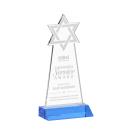 Star of David Sky Blue Unique Crystal Award