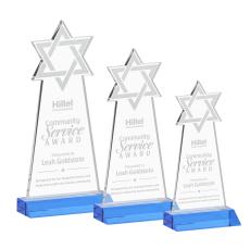 Star of David Sky Blue Unique Crystal Award - Crystal Awards