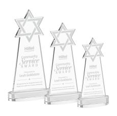 Star of David Clear on Alberton Base Unique Crystal Award - Crystal Awards