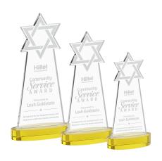 Star of David Gold on Alberton Base Unique Crystal Award - Crystal Awards