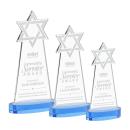 Star of David Sky Blue on Alberton Base Unique Crystal Award