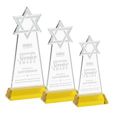 Star of David Gold on Hartford Base Unique Crystal Award - Awards and Trophies