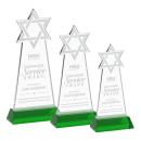 Star of David Green on Hartford Base Unique Crystal Award