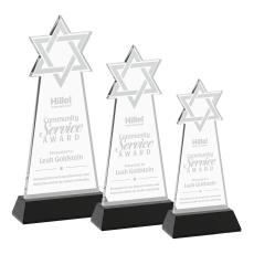 Star of David Black on Hartford Base Unique Crystal Award - Crystal Awards