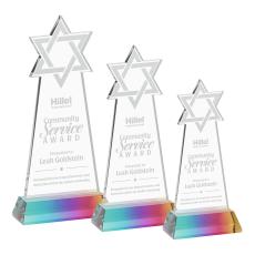 Star of David Prismatic on Hartford Base Unique Crystal Award - Crystal Awards