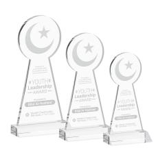 Crescent & Star Clear Unique Crystal Award - Crystal Awards